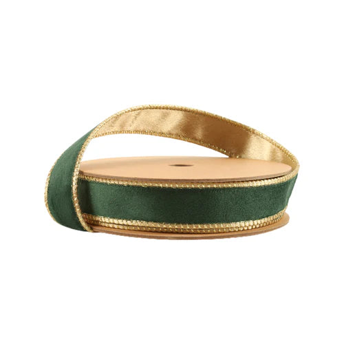 Green Gold Velvet Ribbon