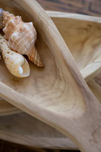 Set of 3 Carved Wood Fish Bowls (Coming Soon)