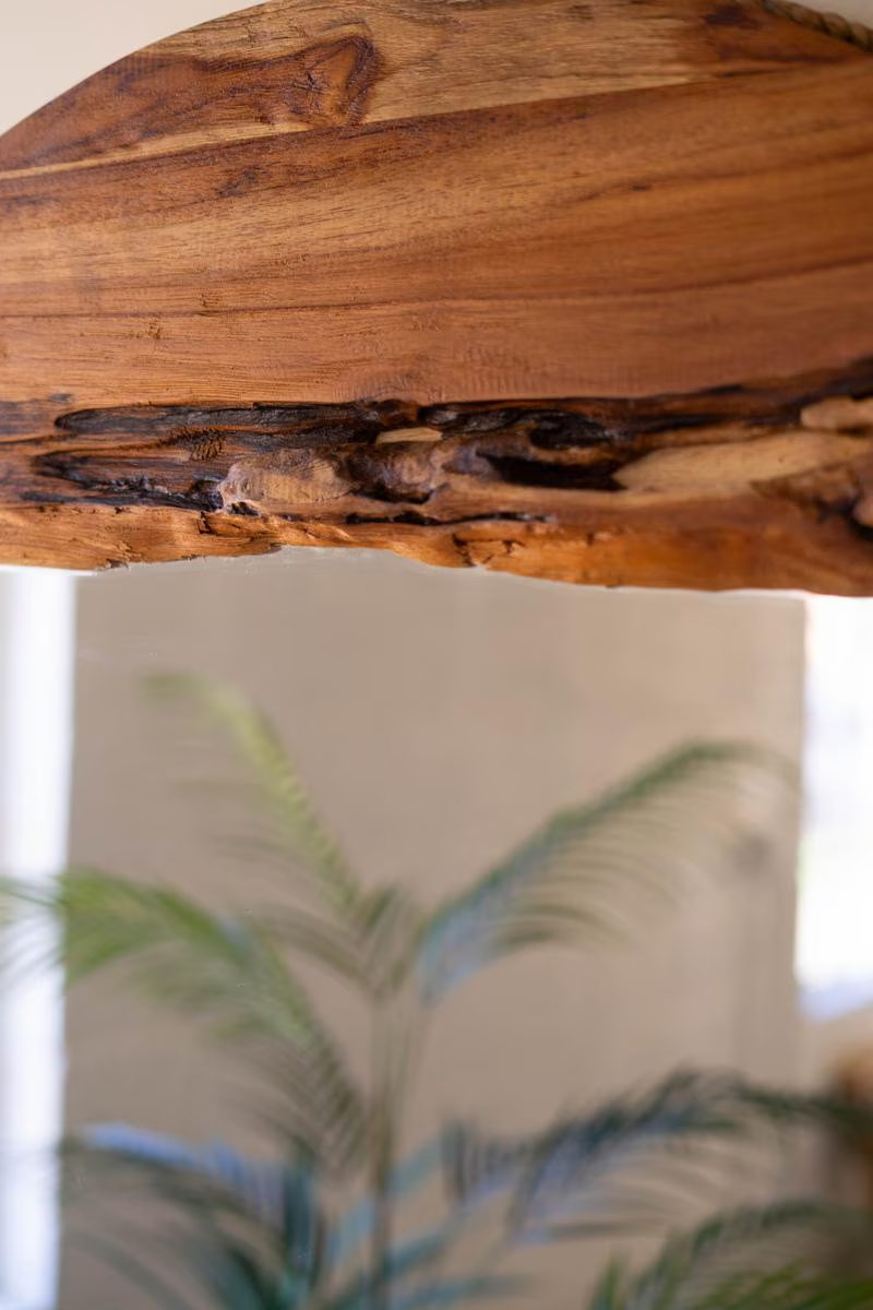 Round Recycled Wood Framed Mirror with Rope Detail (Coming Soon)