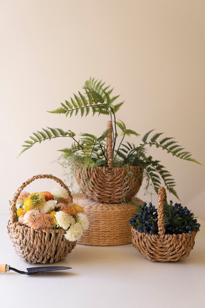 Set of 3 Woven Seagrass Baskets with Handles (Coming Soon)