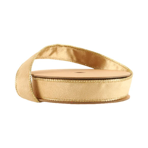 Tan Gold Velvet Ribbon