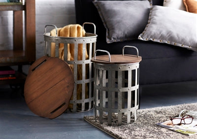 Side Table / Storage Basket (Set of 2)