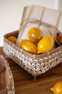 Set of 2 Bamboo Trays with Shell Detail (Coming Soon)