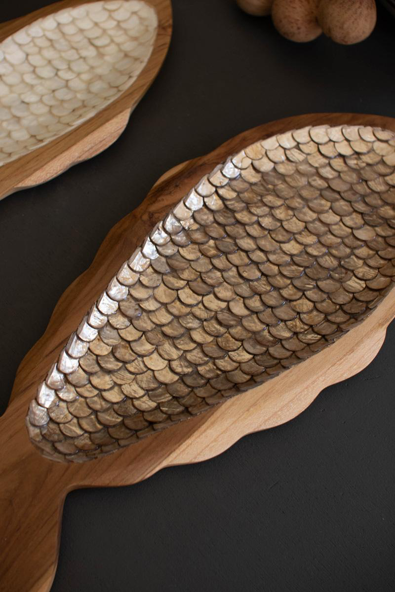 Set of 2 Carved Teak Fish with Capiz (Coming Soon)