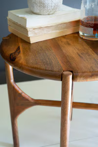 Round Mango Wood Accent Table (Coming Soon)