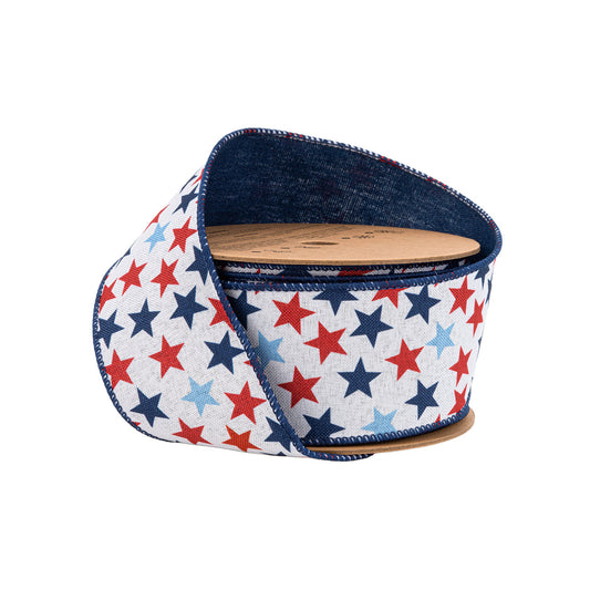 White with stars 2.5” Ribbon