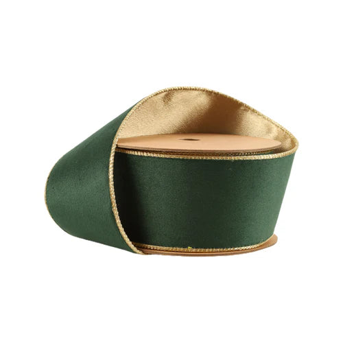 Green Gold Velvet Ribbon