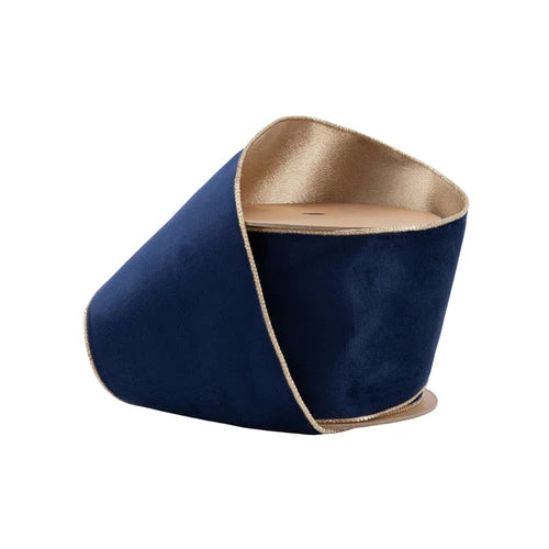 Navy /Gold Velvet Ribbon